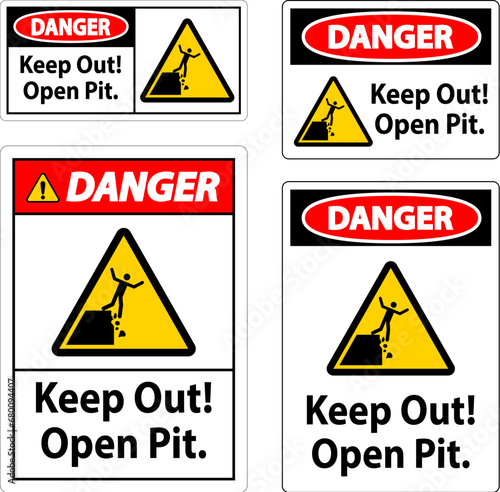 Danger Sign Keep Out Open Pit