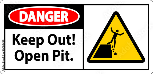 Danger Sign Keep Out Open Pit