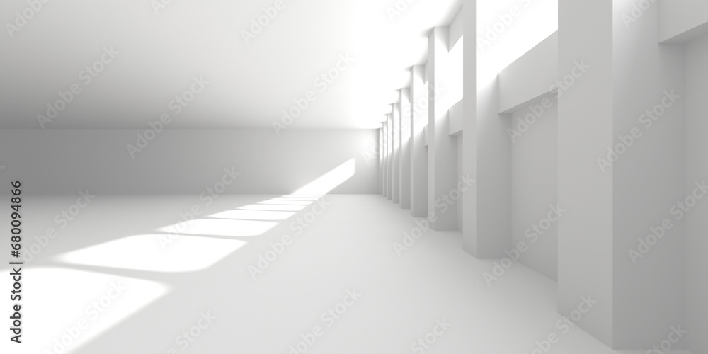 Fototapeta premium White Abstract Modern Architecture Interior Background