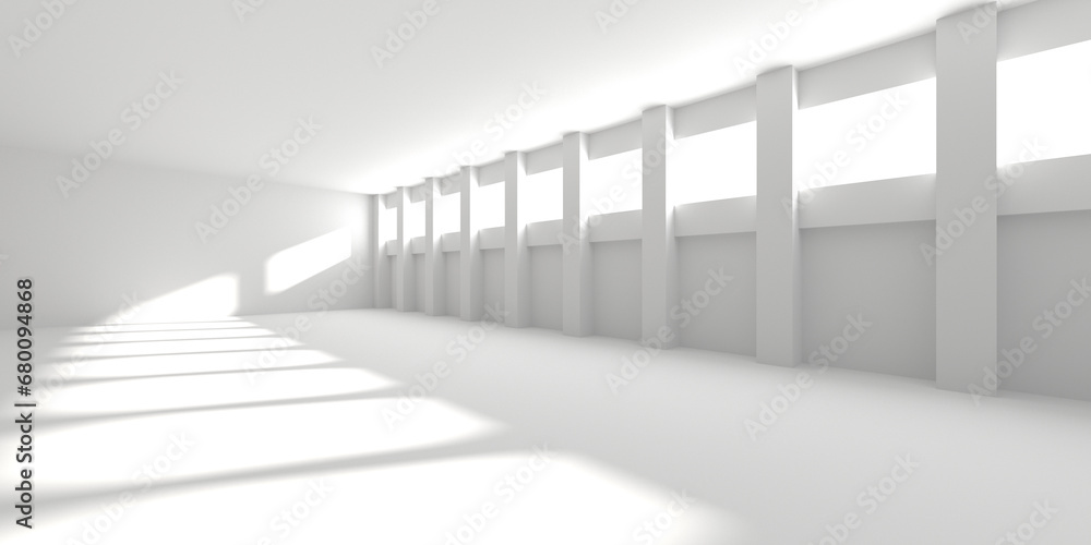 Obraz premium Empty Room. Abstract Futuristic Interior