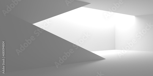 White Abstract Modern Architecture Interior Background