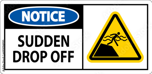 Notice Sign Sudden Drop Off