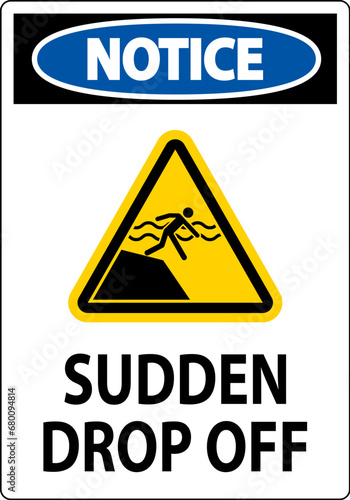Notice Sign Sudden Drop Off