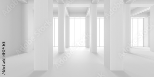 Fototapeta Naklejka Na Ścianę i Meble -  Empty Room. Abstract Futuristic Interior