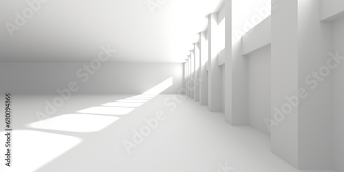Fototapeta Naklejka Na Ścianę i Meble -  White Abstract Modern Architecture Interior Background