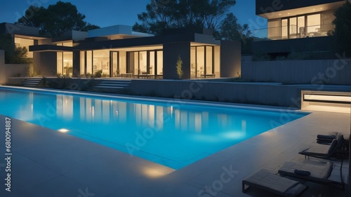 swimming pool in the night