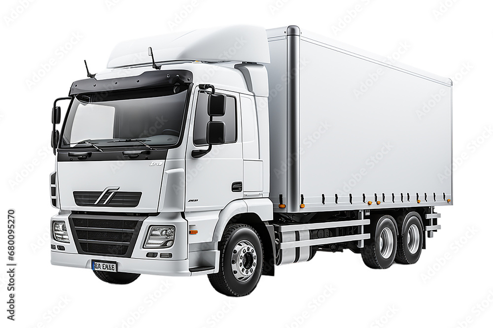 white truck and trailer ,3D Truck Cargo PNG background