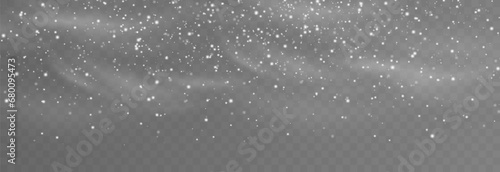 Snow blizzard, vector snow background. Snow png. Snowflakes, snowfall. White snowflakes fly in the air. Snow flakes. Christmas background.