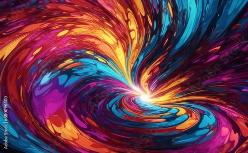 Colorful vortex energy cosmic spiral waves multicolor