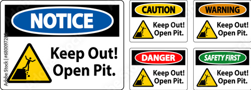 Danger Sign Keep Out Open Pit