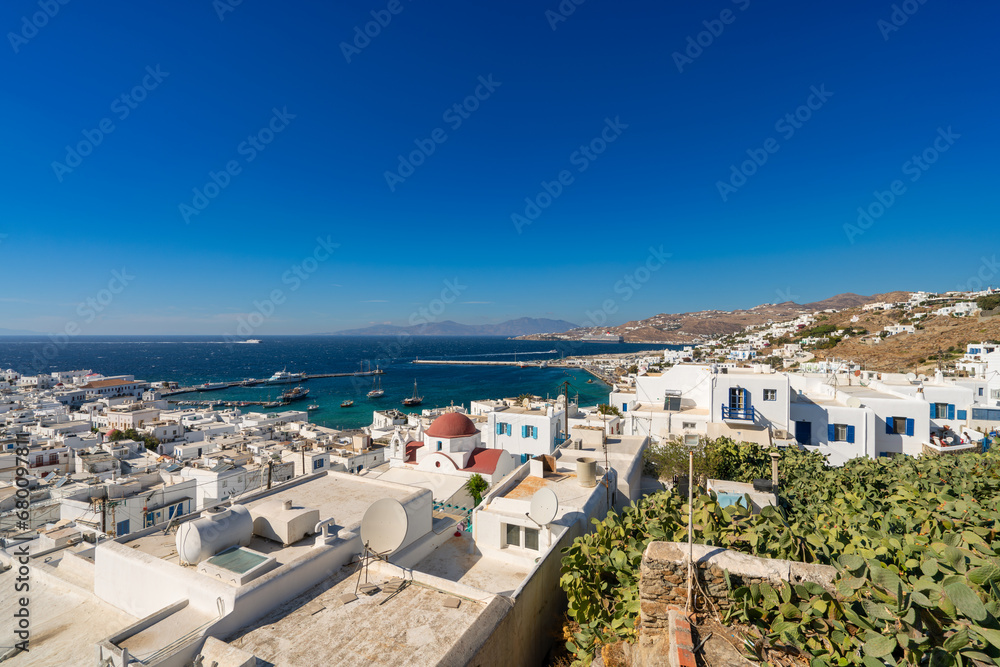 Mykonos at sunny day, Cyclades, Greece