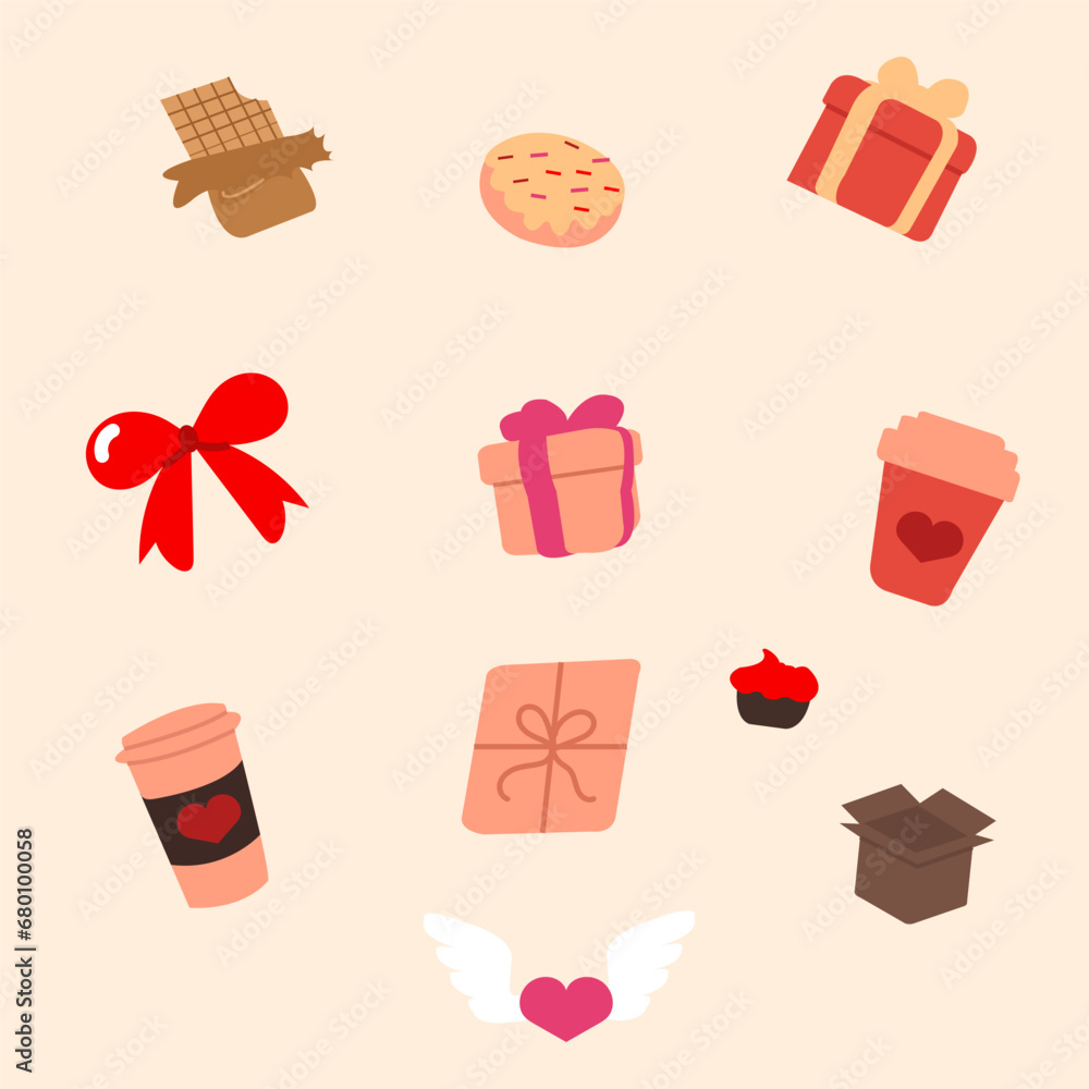 set of gift icons valentine set for valentine day set of gift icons valentine set for valentine day