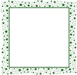 Green Square rectangular frame with Green Sparkling Stars 4