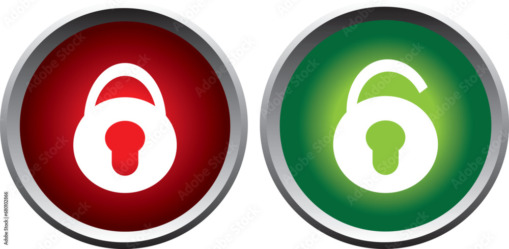 Lock and Unlock Button Logo Vector Ilustration Lock and Unlock Button Logo Vector Ilustration