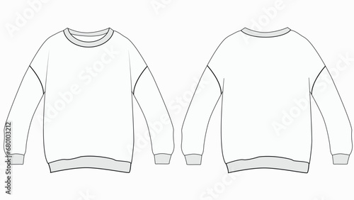 Blank white long sleeve t-shirt  template vector design and t-shirt mock-up design photo
