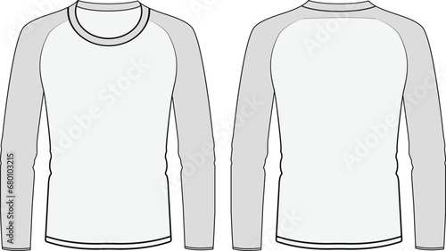 Blank white long sleeve t-shirt  template vector design and t-shirt mock-up design