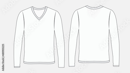 Blank white long sleeve t-shirt  template vector design and t-shirt mock-up design