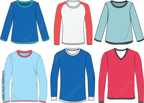 Blank white long sleeve t-shirt  template vector design and t-shirt mock-up design