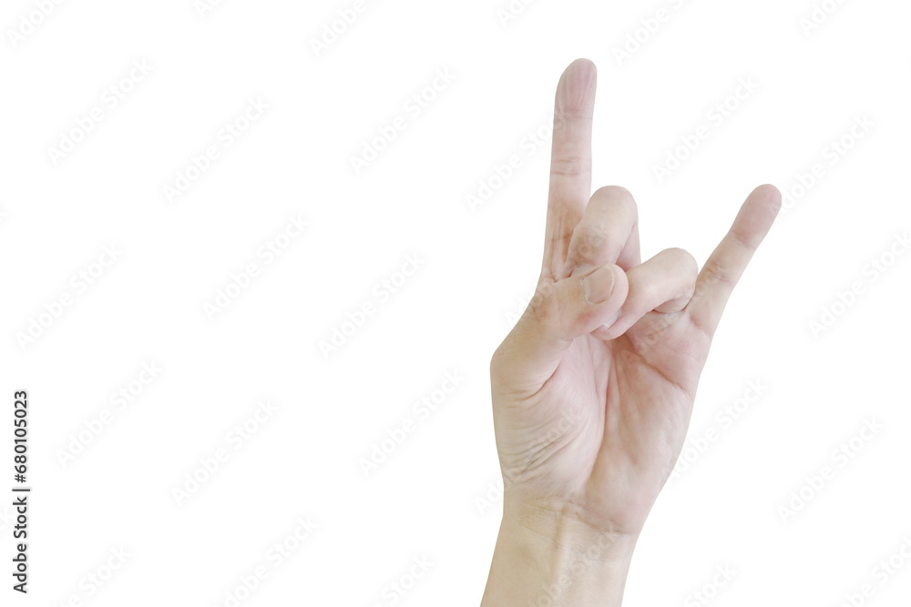 human hand and finger make corna symbol for protection isolated on white background human hand and finger make corna symbol for protection isolated on white background