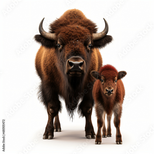 Front view of bison