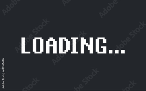 Retro video game pixel LOADING screen. Game loading old vintage game play concept digital 8bit.