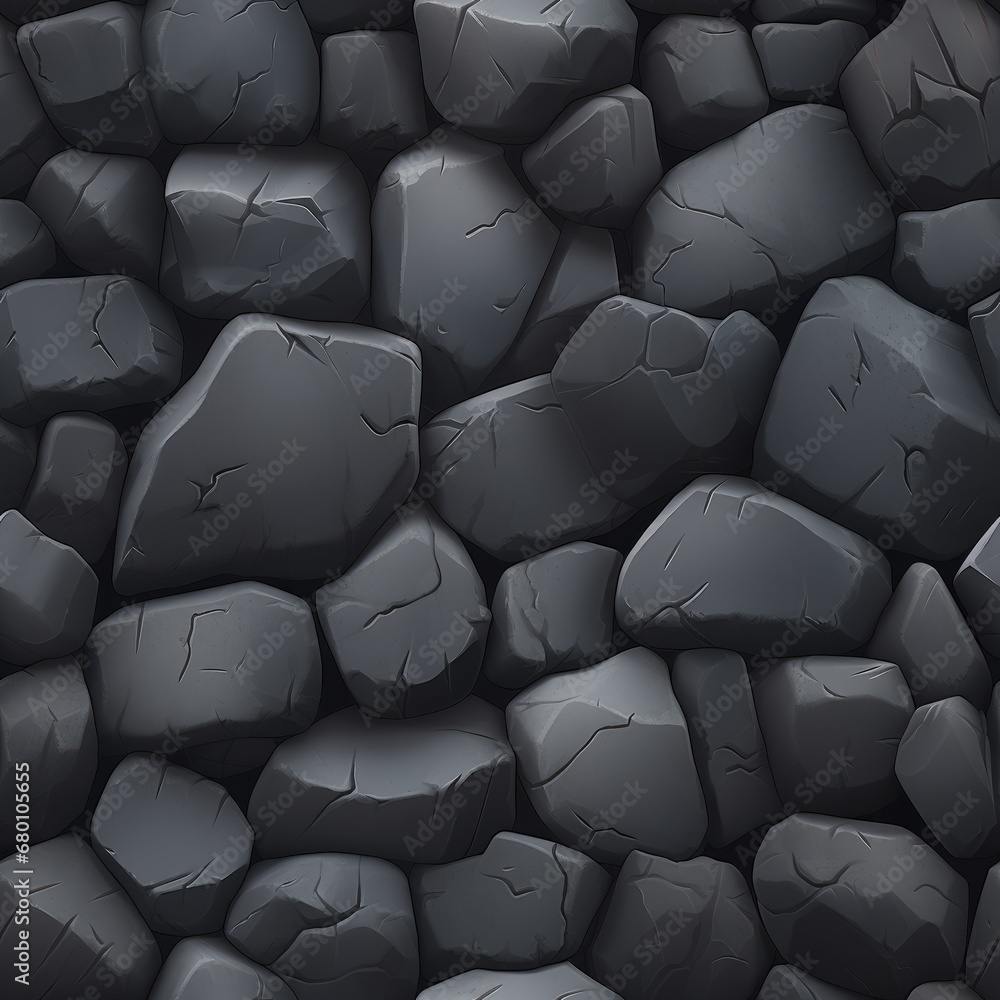 Seamless stone wall texture, 2D game stone texture, cartoon seamless