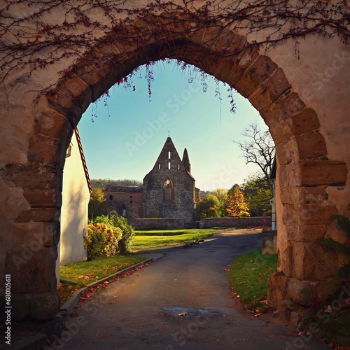 Beautiful old Rosa coeli monastery - Dolní Kounice - Czech Republic. The Baroque residence is a protected cultural monument.