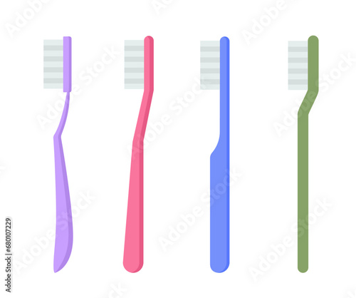 Toothbrush flat vector icon. Mouth brush design isolated tooth icon illustration.