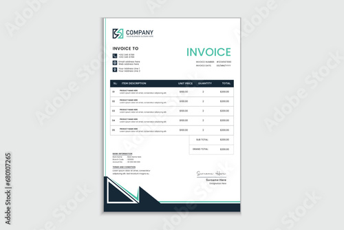 Creative professional invoice design for corporate business 