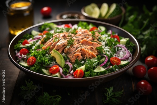  green salad with tuna