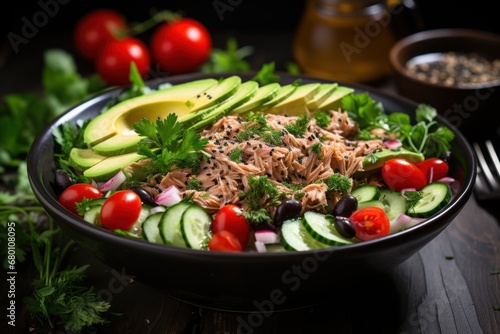  green salad with tuna