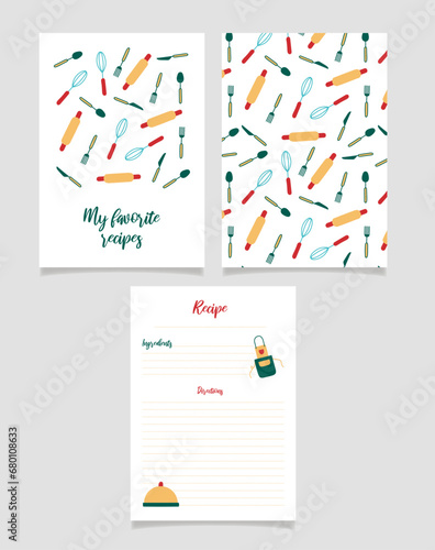 Cookbook page template. Home recipe book