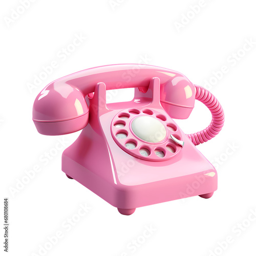 Pink landline illustration, material, icon, vector, decorative design element, transparent background, app icon, 3D rendering