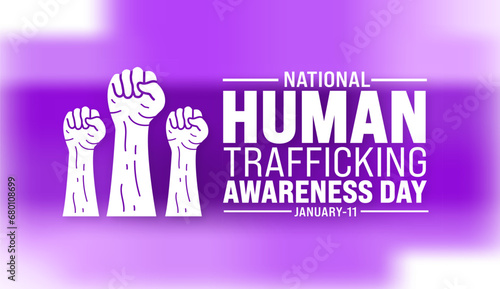 National human trafficking awareness day background design template use to background, banner, placard, card, book cover,  and poster design template with text inscription and standard color. vector