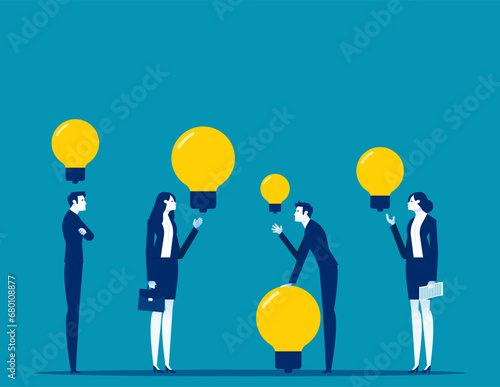 Sharing knowledge collaboration. Business generating vector illustration concept