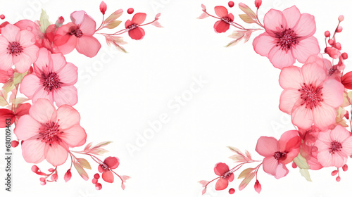 Wildflower sakura flower floral frame red rosehulthe