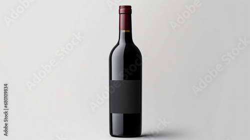 Wine bottle isolated on white. Wine bottle mockup