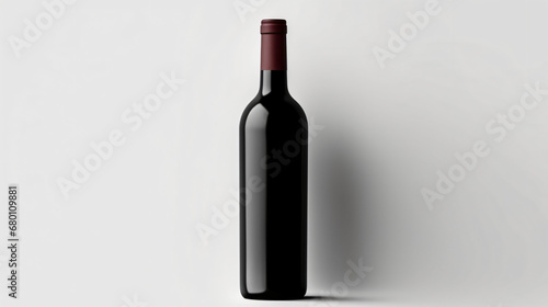 Wine bottle isolated on white. Wine bottle mockup