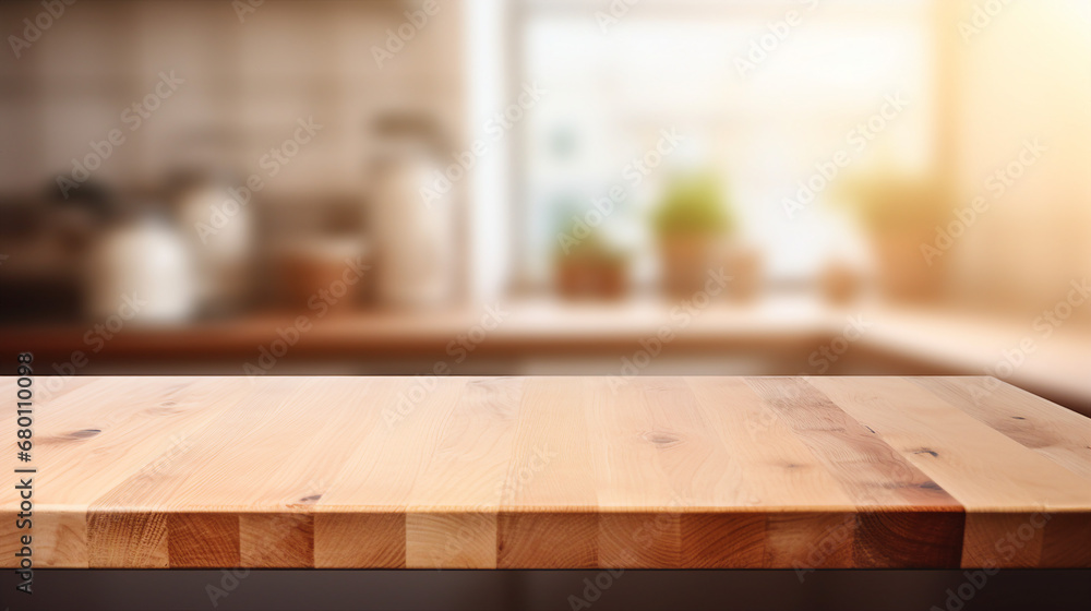 Wood Table Kitchen Backdrop, Culinary Lifestyle Ambiance