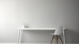 Minimalist modern simple white desk office at home