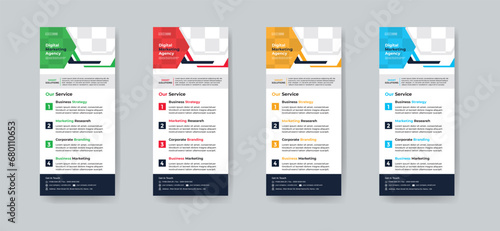 Modern creative corporate business dl flyer or rack card layout concept background flyer brochure cover template for grow up your business to the next level