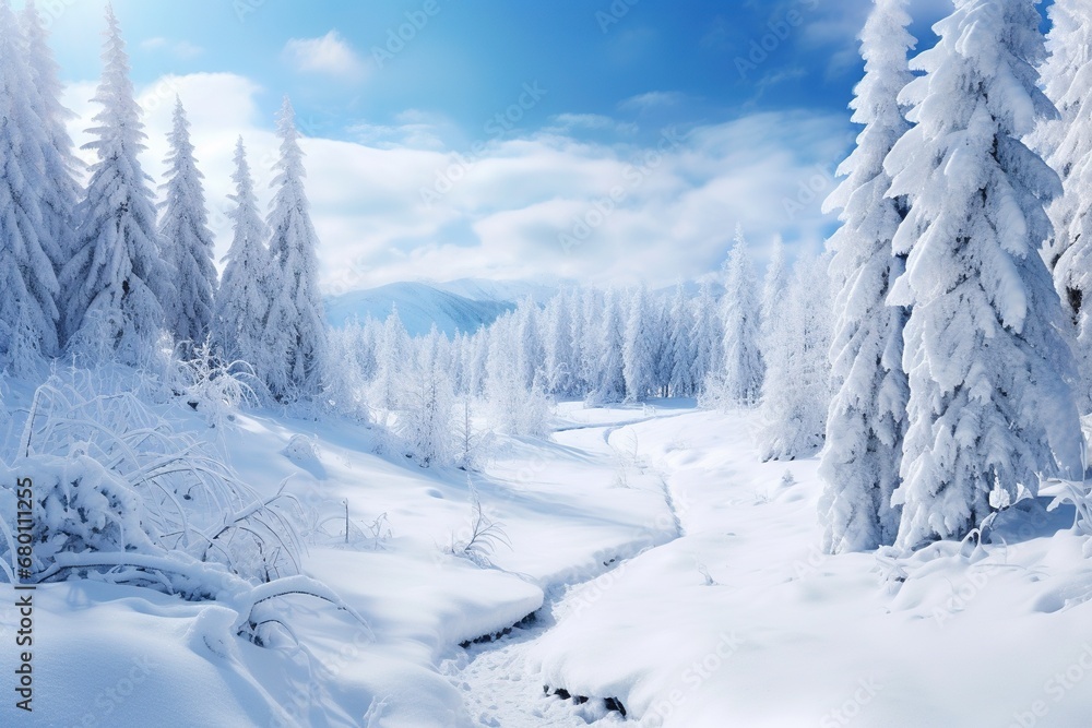 Obraz premium snow covered trees in winter