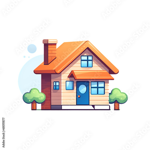 Wallpaper Mural Simple house illustration, material, icon, vector, decorative design element, transparent background, app icon Torontodigital.ca