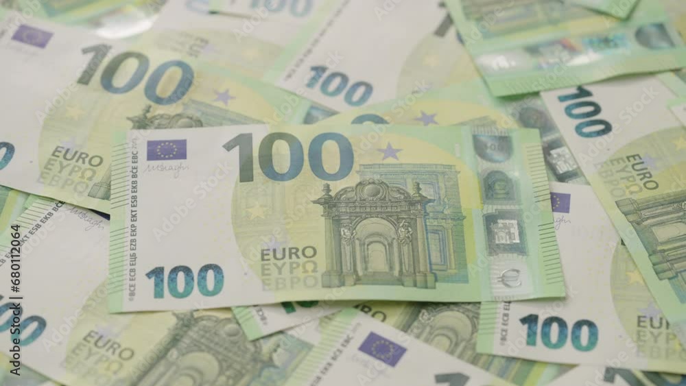 Closeup slide background of 100 euro bills Closeup slide background of 100 euro bills