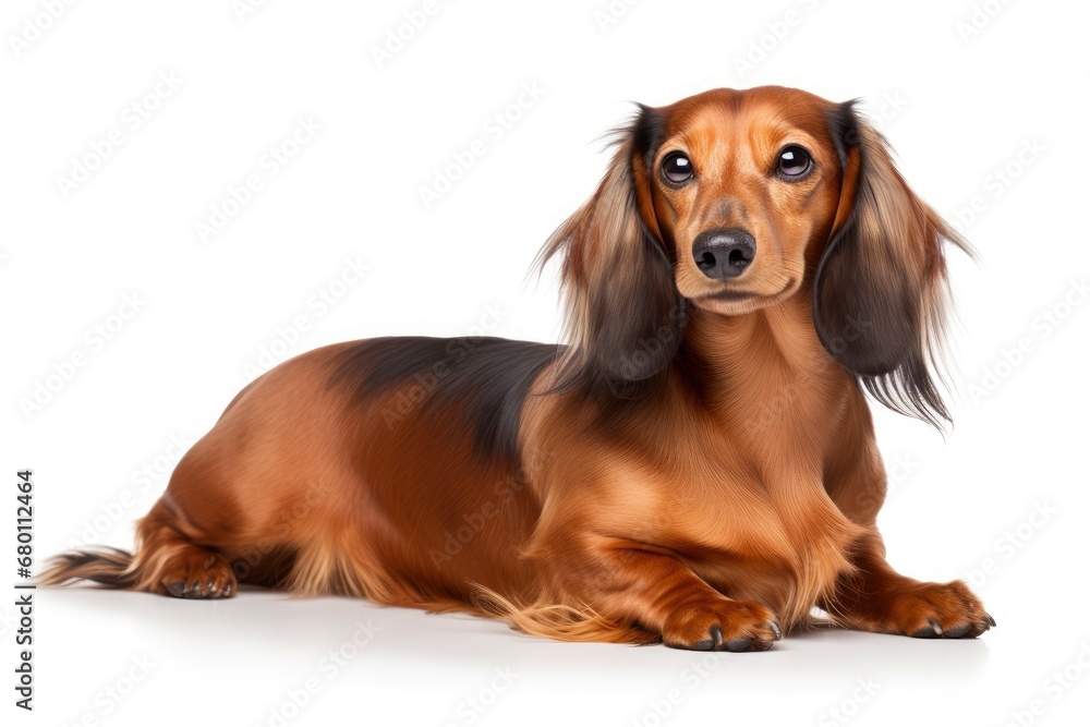 Dachshund cute dog isolated on white background Dachshund cute dog isolated on white background