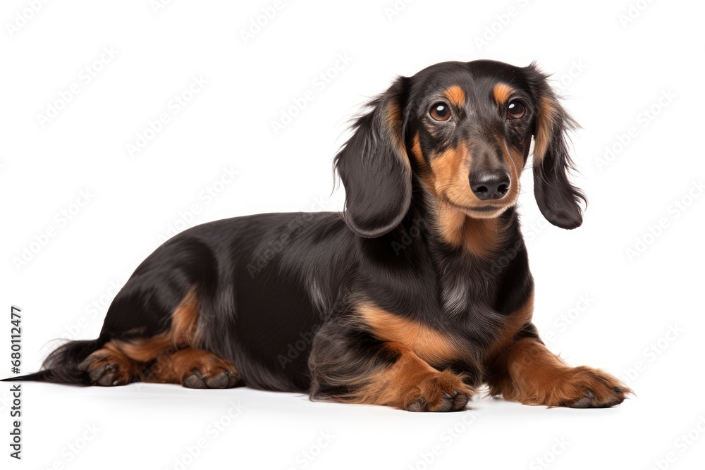 Dachshund cute dog isolated on white background