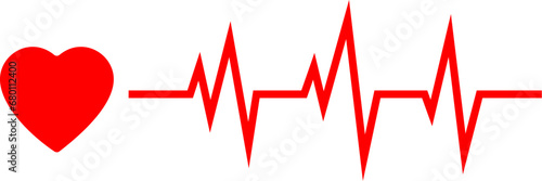 Heart beat vector line icon