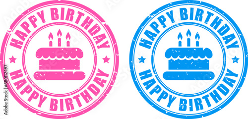 Happy birthday vector stamps set