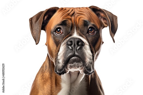 Boxer cute dog isolated on white background © Karlaage