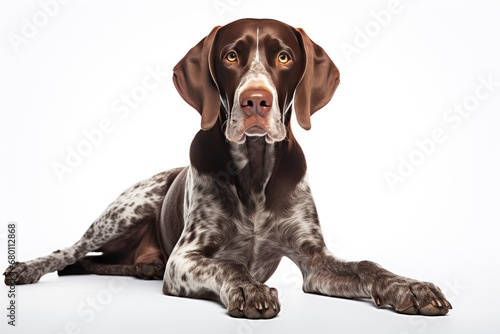 German Shorthaired Pointer cute dog isolated on white background © Karlaage